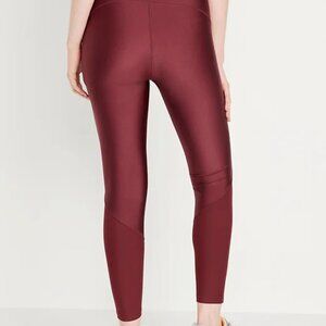 Old Navy Active Powersoft High-Waisted PowerSoft 7/8 Shine Leggings Noble Garnet